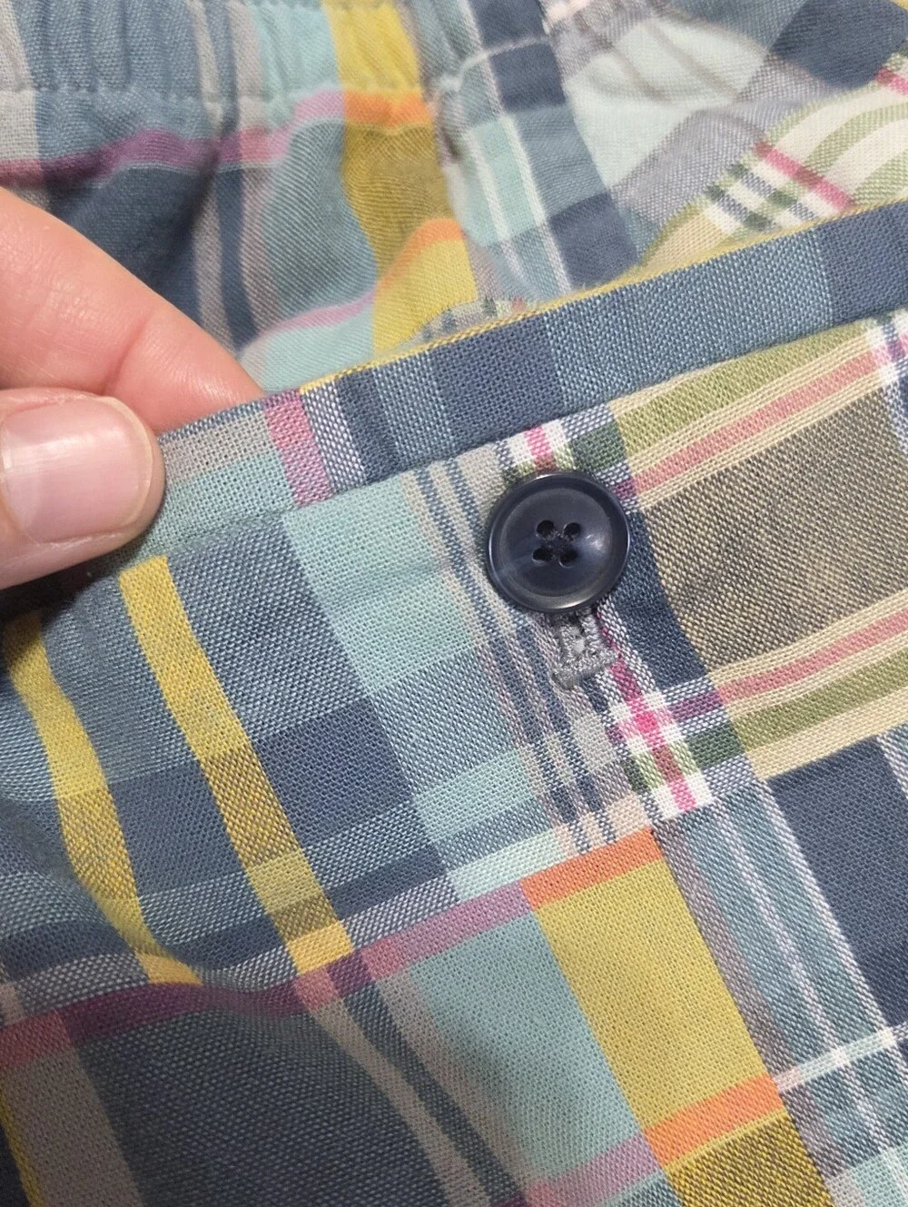 J.Crew 6 dock short in Indian madras patchwork plaid Mens XS Summer Comfort